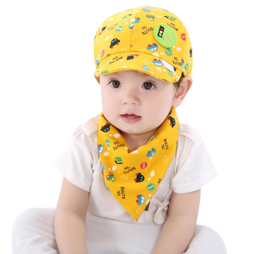 Babadores para bebês Roupas Acessórios 2 PEÇAS Da Criança Do Bebê Meninos E Meninas Chapéu + Avental Infantil Conjunto Bib bibs Do Bebê Dos Desenhos Animados para Bebês @ 40: Yellow