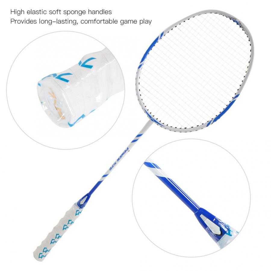 2Pcs Children Aluminum Alloy Badminton Racket Soft Elastic Handles With Racquets Bag Training Badminton Racket Sport Tools
