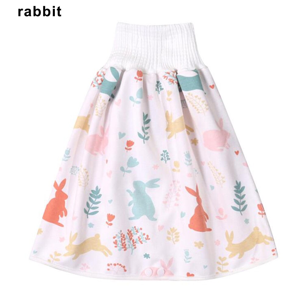 Comfy Children Diaper Skirt Shorts 2 in 1 Waterproof Super Absorbent Leak-proof Washable Baby Diaper Skirt Pants ALS88: Rabbit L