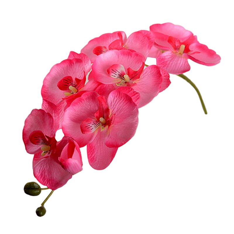 Hjem bryllup dekoration orkidé kunstige blomster diy kunstige sommerfugl orkidé silke blomster buket phalaenopsis  p10: Lyserød