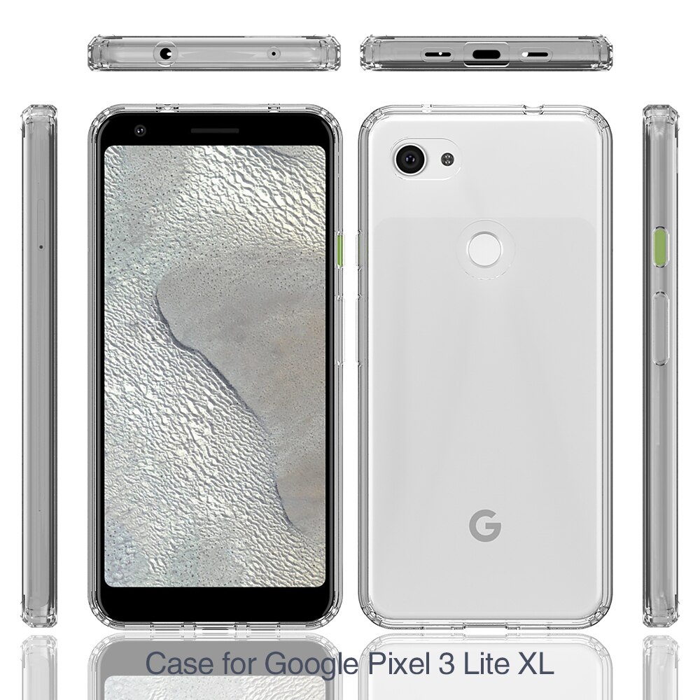 Funda híbrida a prueba de golpes para cojín de aire, funda con cristal acrílico transparente para Google Pixel 3A / Google Pixel 3A XL