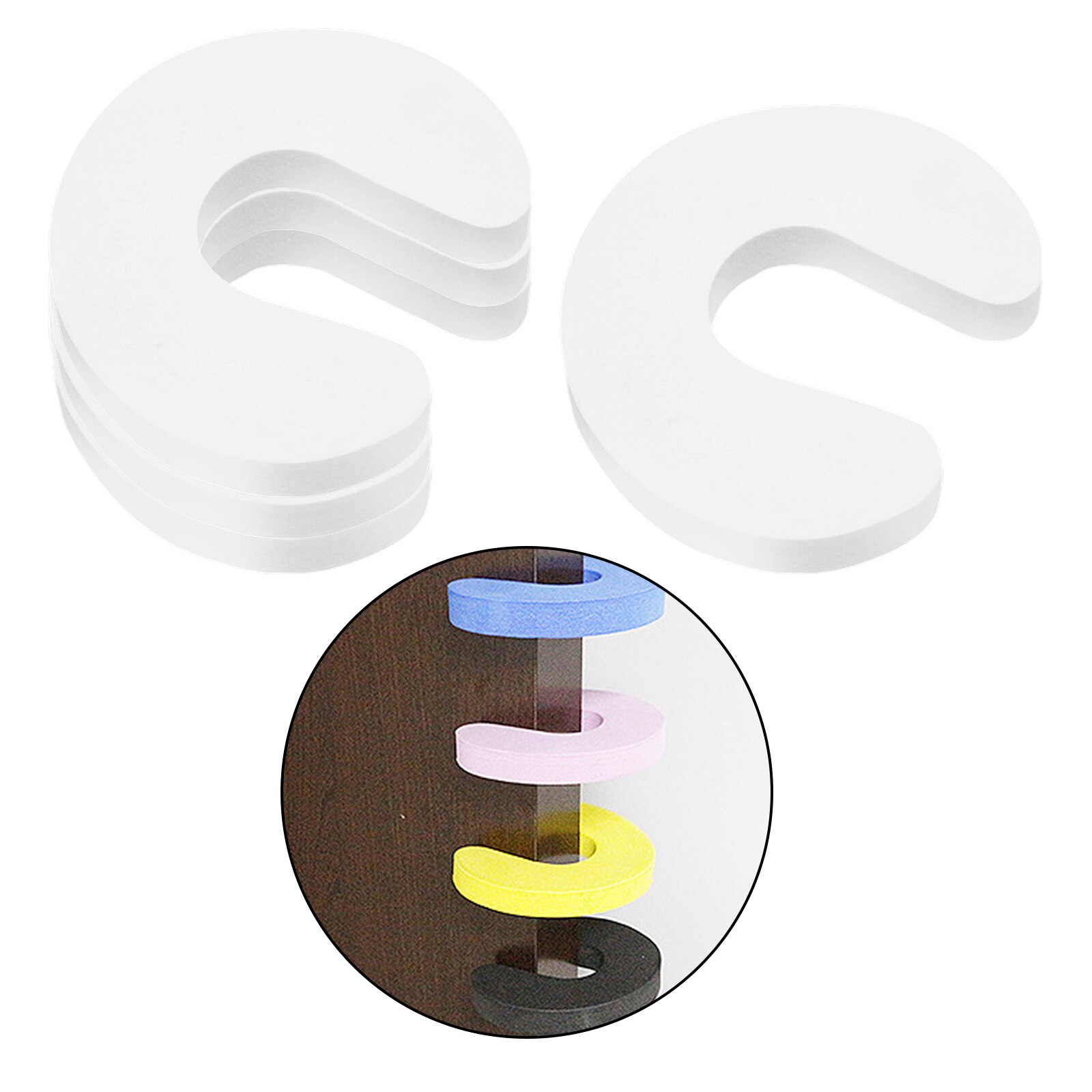 Soft Door Stopper Pinch Guard for Baby Finger Protector Baby Children Infant Child Proof Door Stop Universal Door Slam Stopper: white