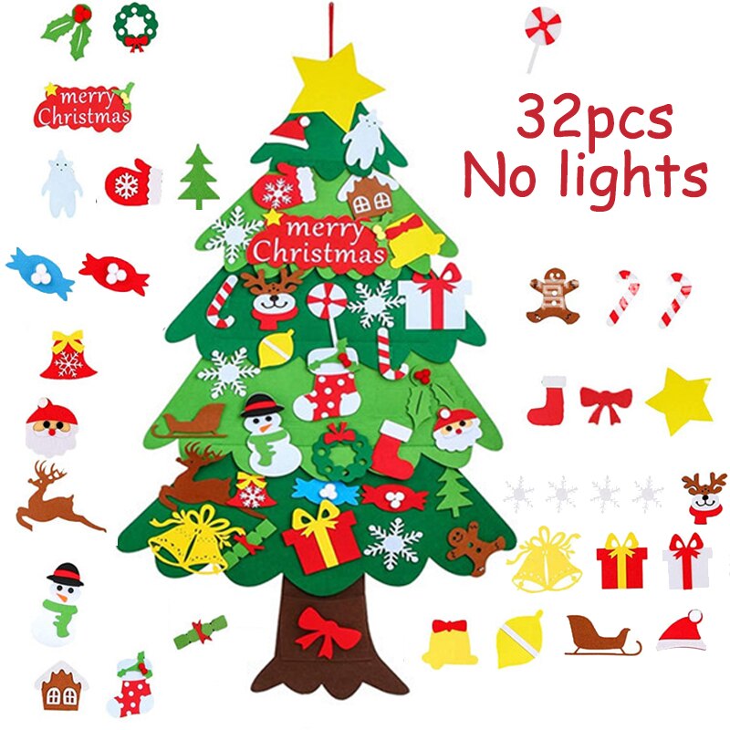 Artigianato fai-da-te LED albero di natale decorazioni di buon natale per la casa ornamento di natale regali di natale Navidad babbo natale capodanno: Y 32PCS No light