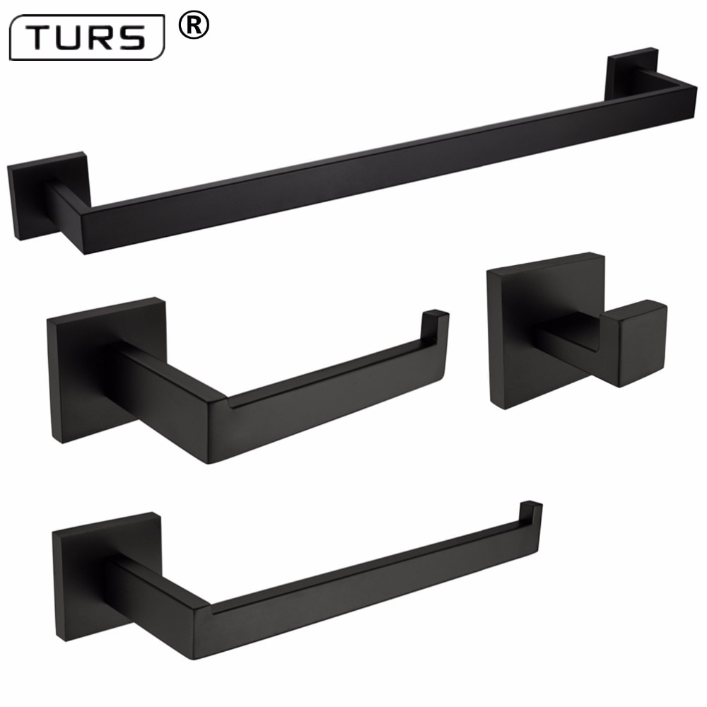 Handdoekstang matzwarte badkamer hardware set roestvrij