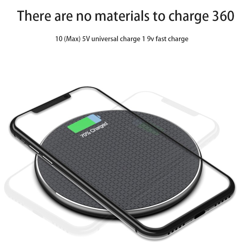 QI Charging Pad Telefoon 10W Snelle Draadloze Oplader Met Led Indicator Voor Samsung Galaxy S9/S9 + Voor IPhone XS Max XR Snel Opladen