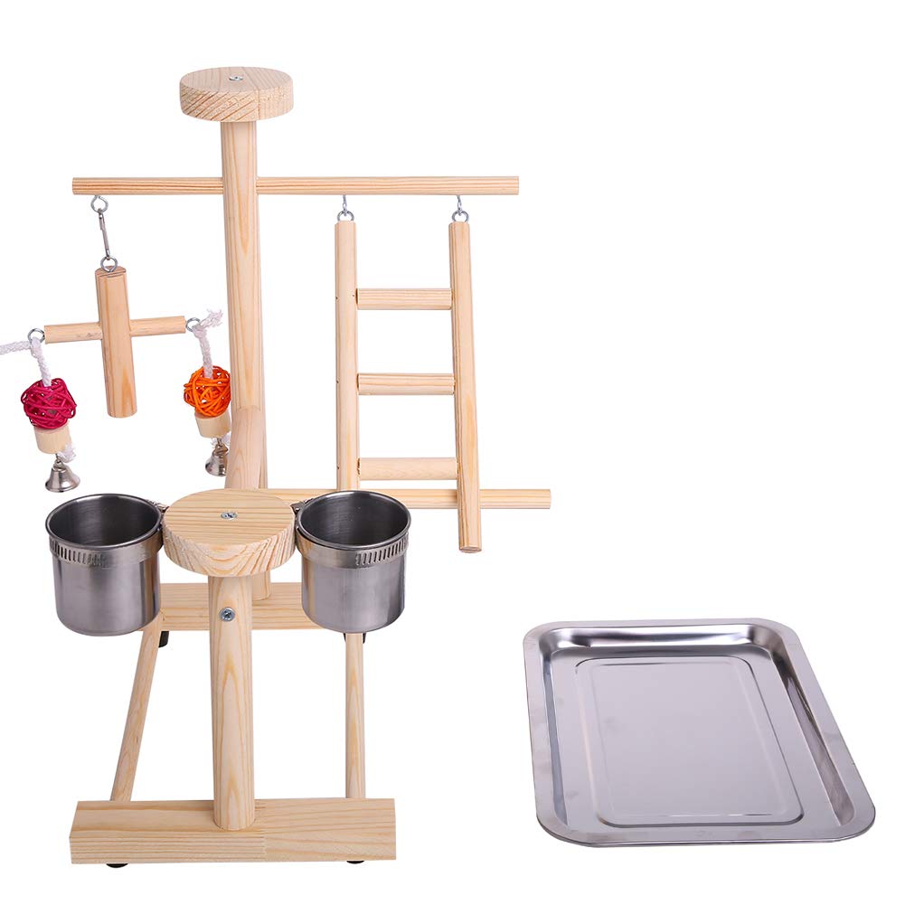 Parrot Playstand Perch Bird Play Stand Small Birds Play Gym Cockatiel Playground Platform Hanging Bell Swing Ladders Toys