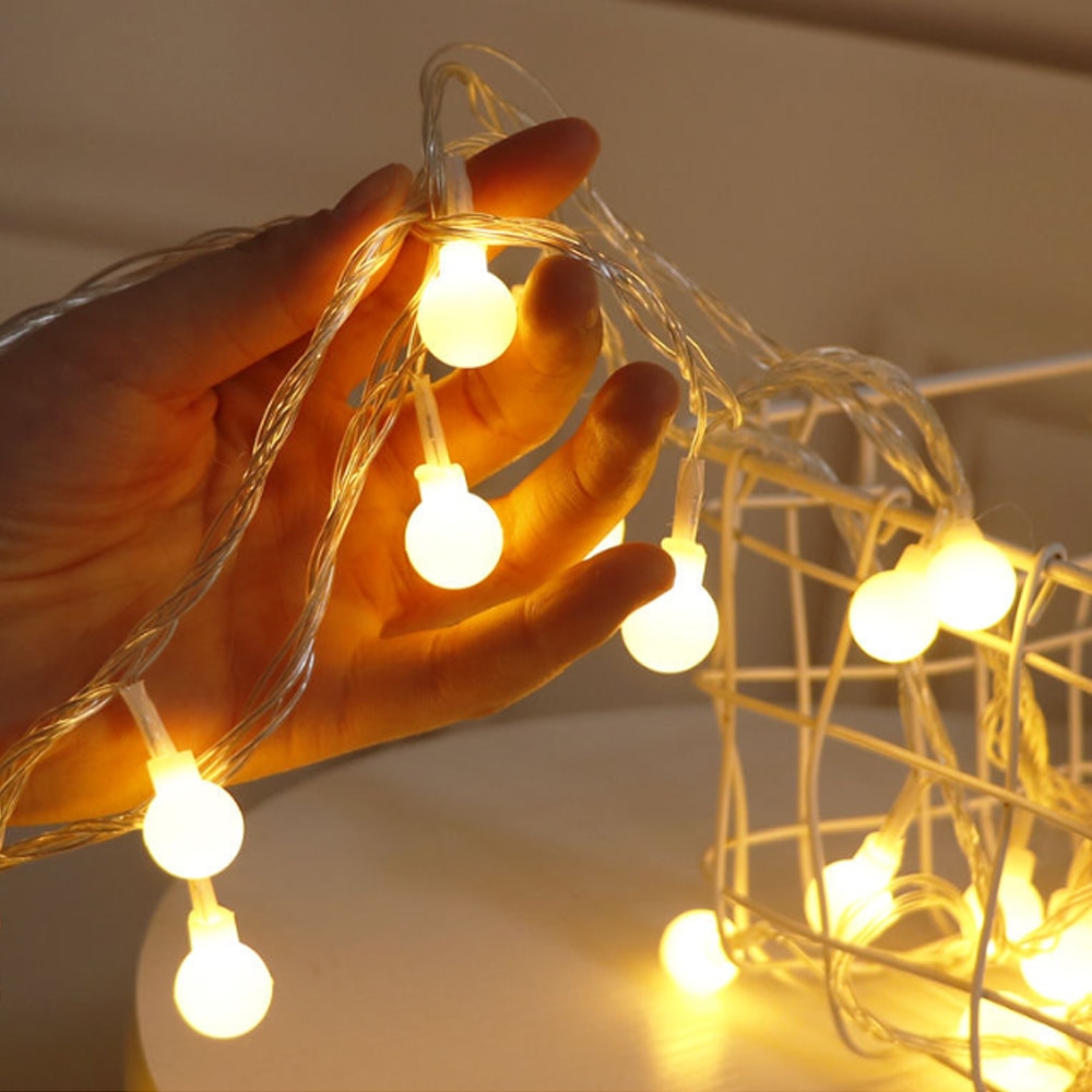 3/6/10M LED Ball String Light Ball Chain Fairy Garland Lights Bulb Light Waterproof For OutdoorWedding Christmas Home Decoration