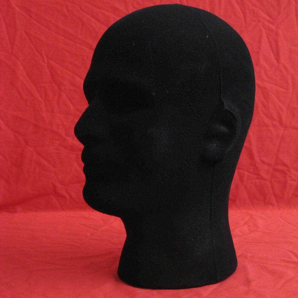 Männlichen Beflockung Schaum Kopf Modell Gläser Headset Perücke Anzeige-ständer Gestell Schaufensterpuppe Friseur Kopf Schwarz Schaum Werkzeug Mannequin