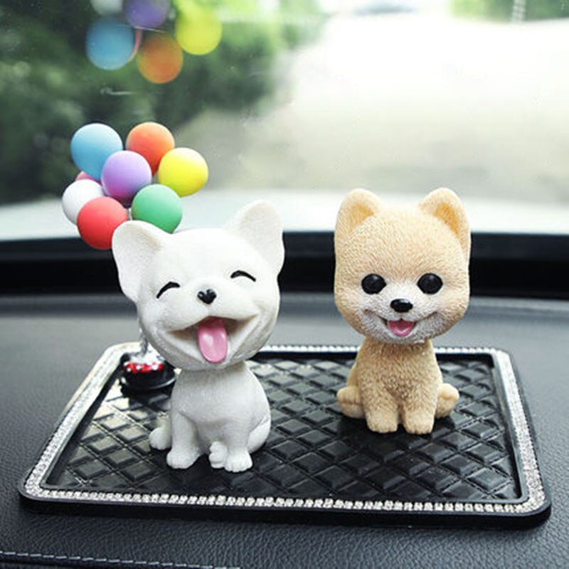 Car Ornament 9cm Shaking Head Dog Car Dashboard Decor Nodding Puppy Toys Husky Teddy Pomeranian Home Room Auto Accessories