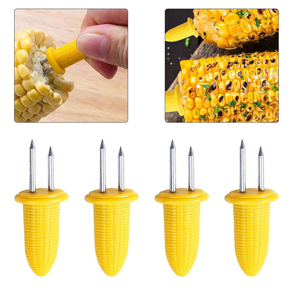 Lot De 8 Fourchettes à Maïs En Inox - Pour épi De Maïs, Fruits, Barbecue, Pique-nique, Camping