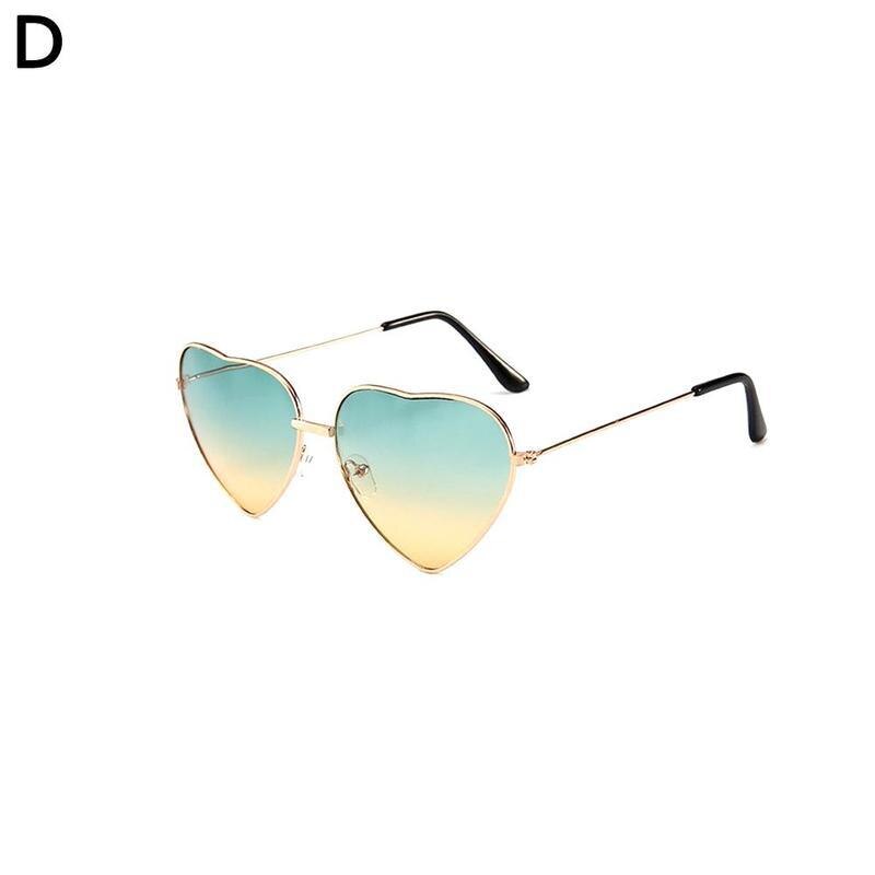Gafas de sol Retro de Metal con forma de corazón para mujer, bonitas gafas de sol sexis con forma de amor, gafas de Vintage, accesorios de a la Gradien: D
