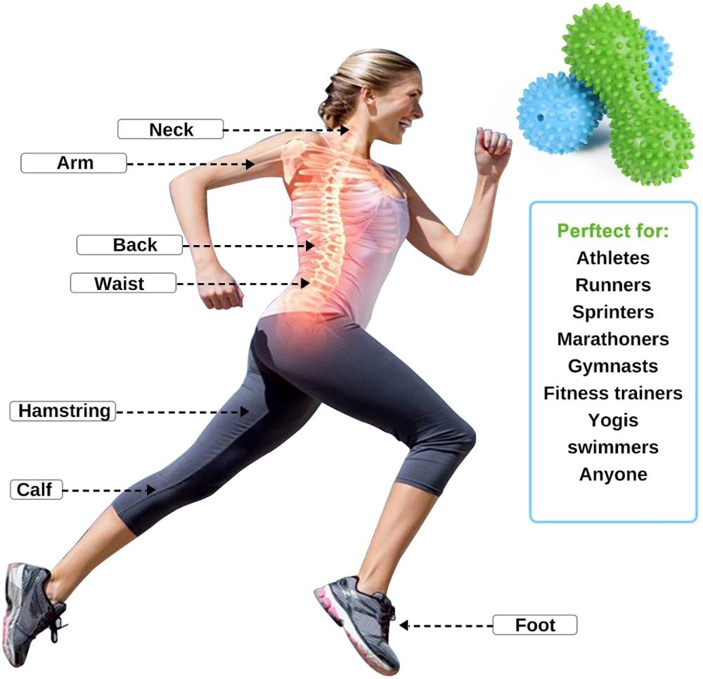 Massage hedgehogs Ball Back Roller Spiky Peanut Massager Plantar Gym ball stressbal Acupressure Therapy Pilates Fitness Ball