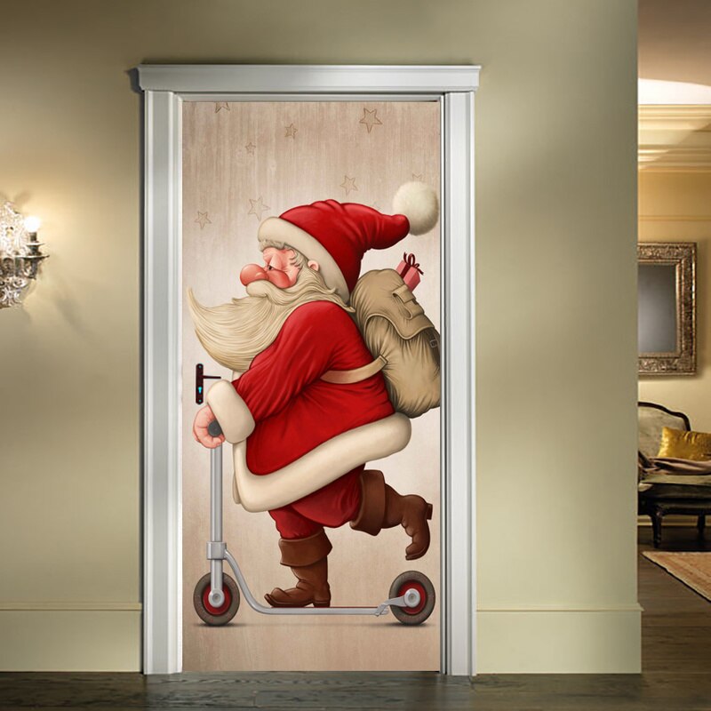 3D Santa Claus Car Window Glass Decal Decoration