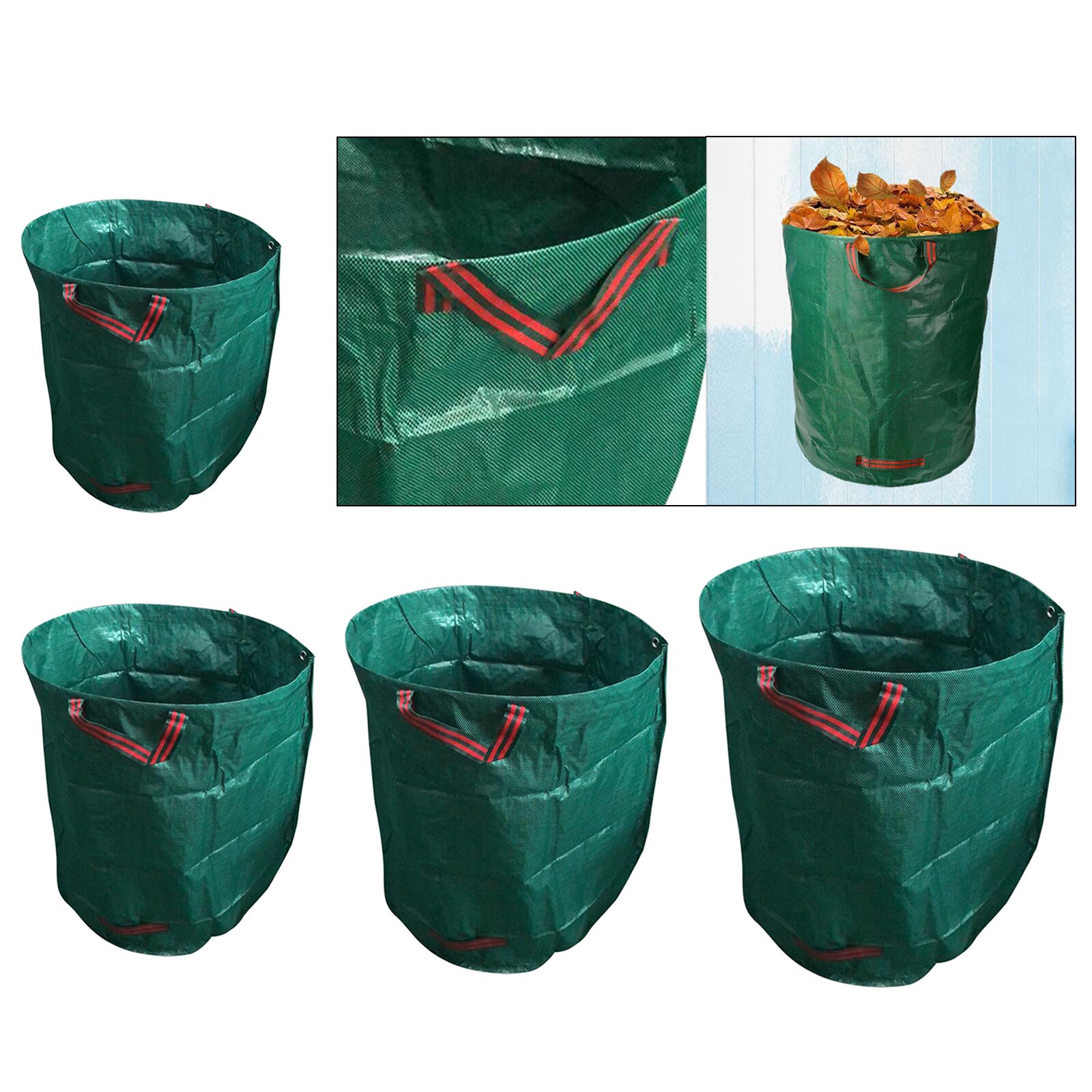 thumbnail image 2 of SARHLIO 3-Pack 80 Gallon Garden Waste Bags - Reusable Heavy 2 of 13