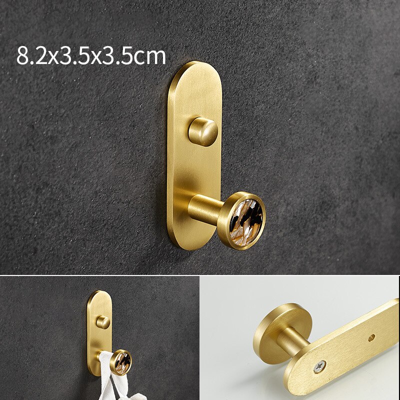 1pc aluminium wandgemonteerde kapstokken voor thuis, slaapkamer, keuken, sleutel, handdoekhangers: Kaki a