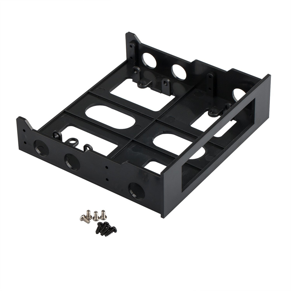 De plástico de 3,5 pulgadas disco duro de 5,25 pulgadas frente CD/DVD Bay disquete Kit de montaje de soporte con tornillos de montaje fácil instalación