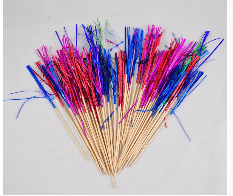 40 stks/partij Fruit Cocktail Vuurwerk Drink Picks Sticks Birthday Party Bruiloft Decoratie Compote Decoratieve Teken