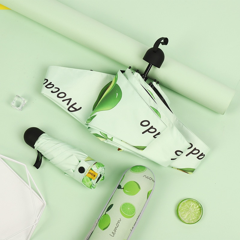 Mini paraguas plegable con forma de cápsula para mujer, sombrilla de protección solar Anti-UV UPF50, sombrilla plegable para mujer