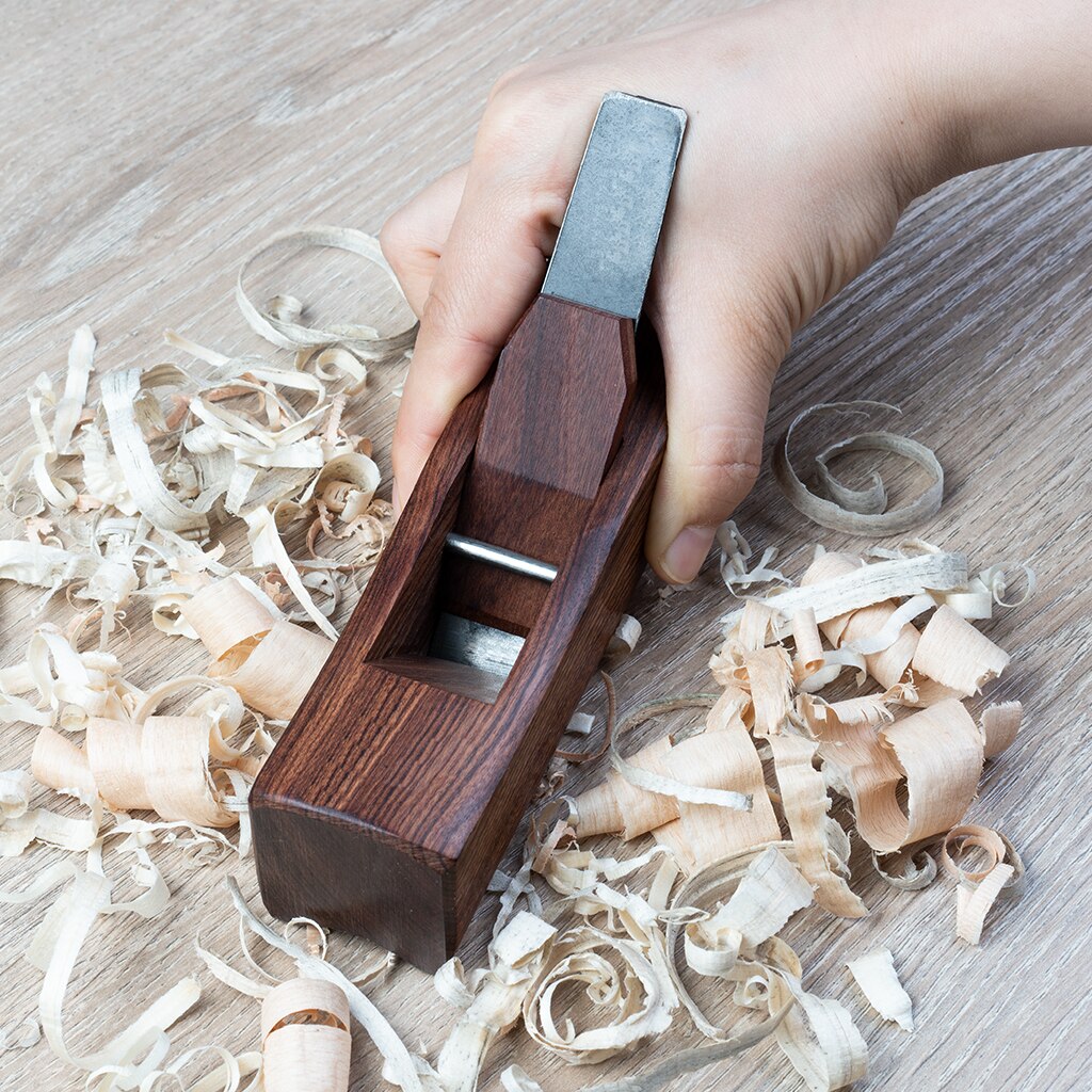 NAOMI Rosewood Hand Hand Plane Wood Planer Rosewood Plane Flat Wood Plane Rosewood Bull-nose Radius Plane W/ HSS Blades 5#