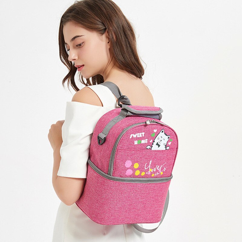 Sac à langer double couche pour maman, petit sac à dos pour maman, sac à langer pour bébé, organisateur de poussette, sacs isolants pour déjeuner