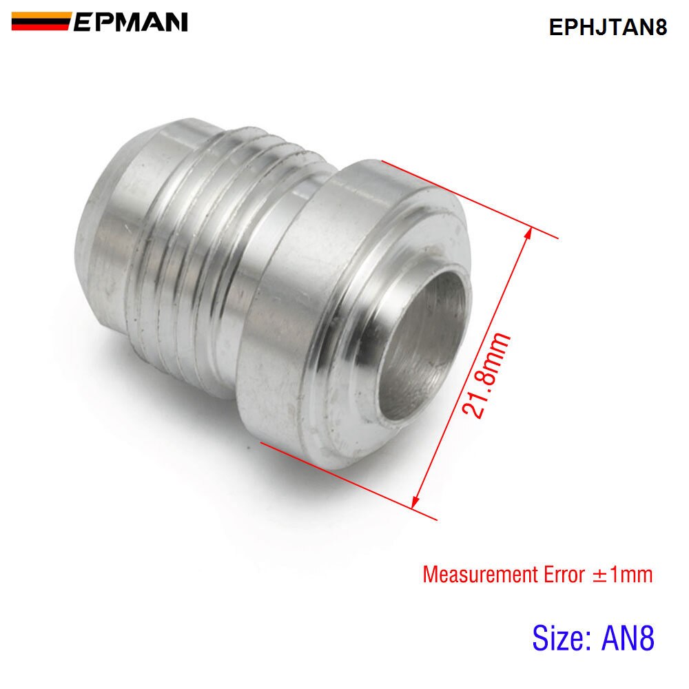 EPMAN 10PCS AN8 Male Aluminum Weld on Bung Boss Hose Fitting Adapter for Fuel Oil Spare Swirl Pots, Surge Tanks EPHJTAN8