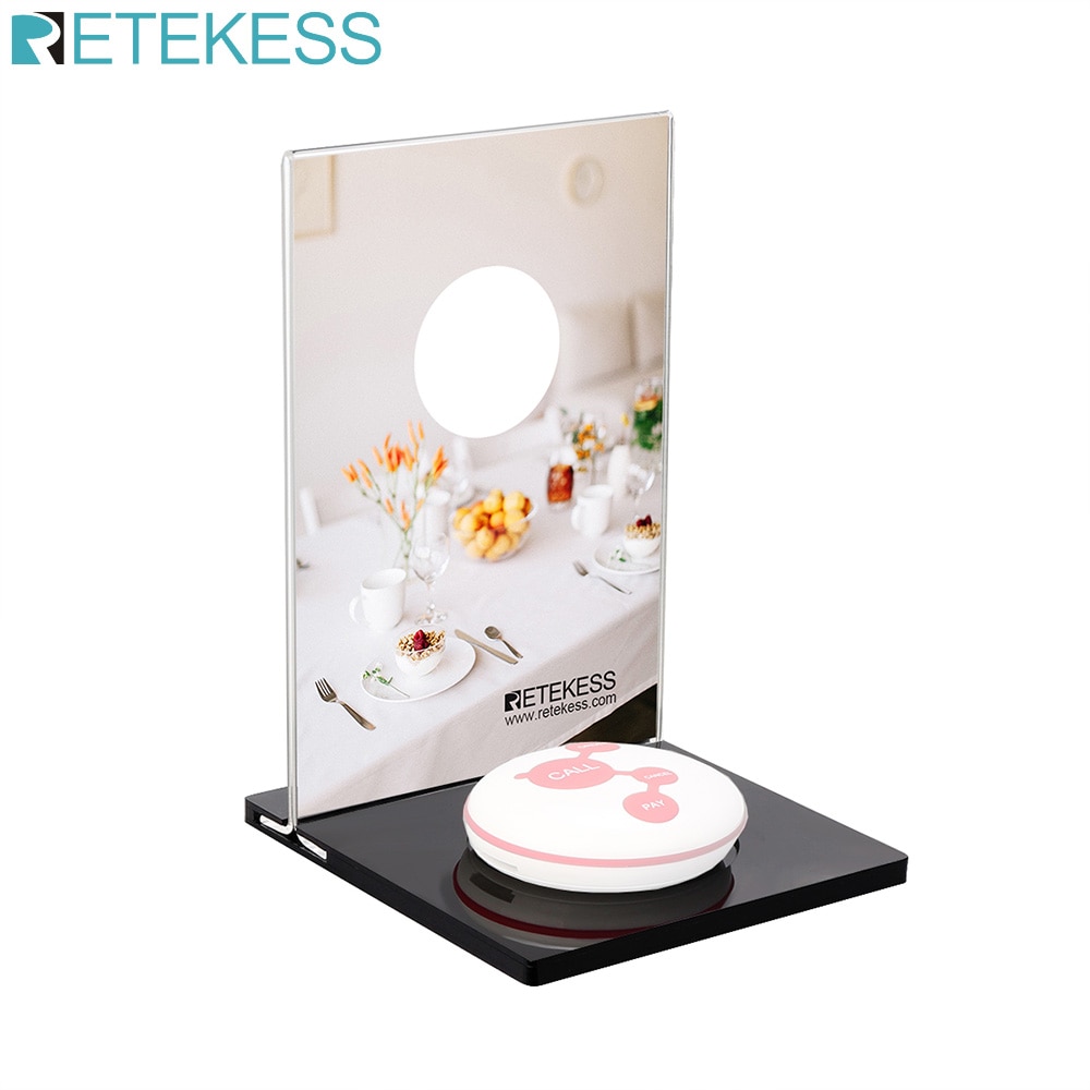 Retekess TD024 Mechanische Desktop Kaart Voor Call Knop Restaurant Pager Klantenservice Draadloze Beller Ober Belknop