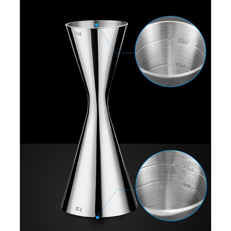 Double-headed Measuring Cup Cocktail Mixing Cup 304 Stainless Steel Ounce Glass Meter Integrated Cocktail Mixing Cup