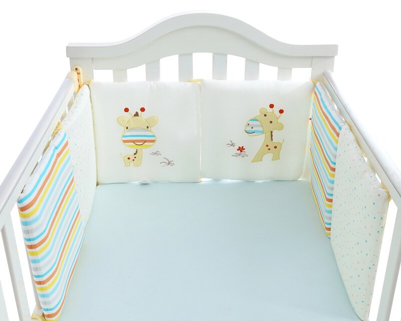 SUNVENO Veiligheid Baby Bed Bumper 6PCS Zachte Crib Bumper Perfect Prachtige Comfortabele stof Baby Beddengoed set voor Pasgeboren: Giraffe