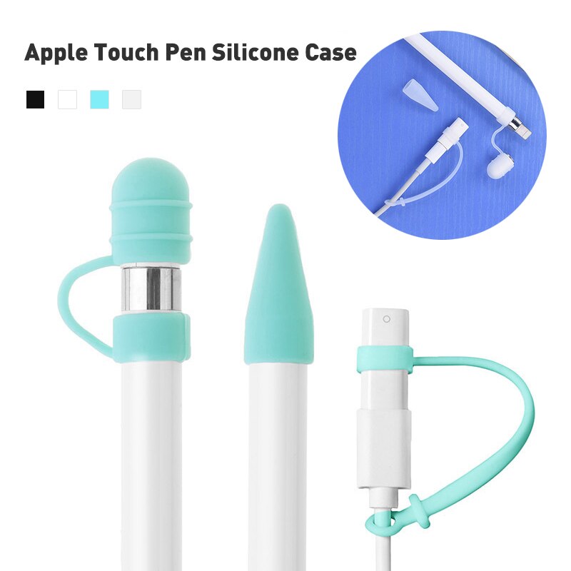 3 In 1 Silicone Replacement Tip Case Nib Protective Cover Skin For Apple Pencil 1st 2nd Touchscreen Stylus Pen Case