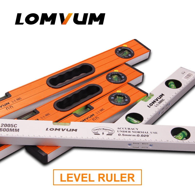 LOMVUM-règle horizontale à paliers magnétiques, haute précision, avec bulles, niveau à bulle, résistant à la rouille