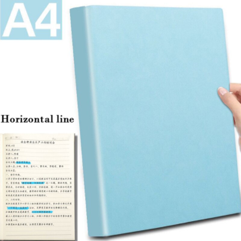 A4 Notebook mit Lesezeichen Tagebuch Planer Tagebuch Agenda 5R Connell Notizen Checkered Blank für Büro Schule Liefert: Horizontal line blue