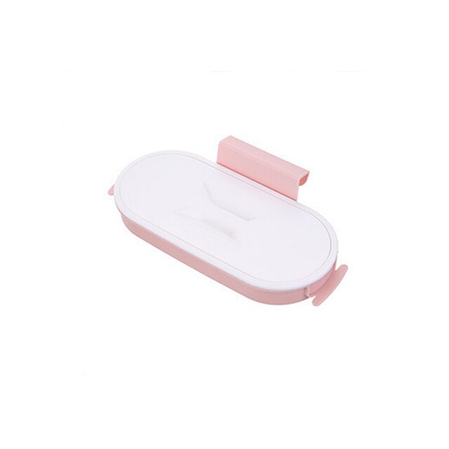 Portable Plastic Garbage Bag Racks Kitchen Trash Storage Rack Cupboard Waste Bin Hanging Racks Portable Cleaning Tools: pink