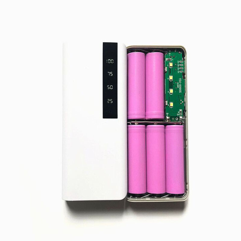 5*18650 Power Bank Shell Case Battery Charger Box Phone External Charger Shell DIY Kit with LED Light Charging Digital Display