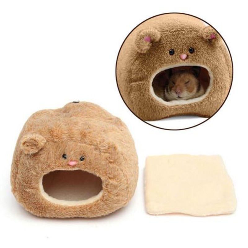 Hamaca para ratas de invierno, ardilla, ratón, cobayas, cama cálida de felpa suave y polar, jaula de hámster, nido colgante para casa + esterilla pequeña