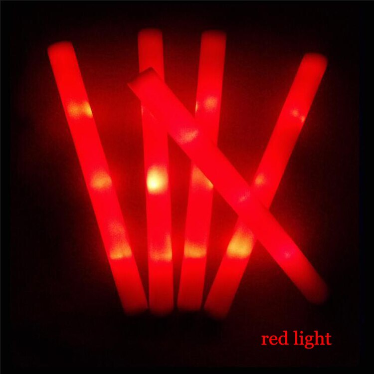 8/16/50Pcs Bâton De Mousse LED Batterie Bâton Lumineux Coloré RVB CONDUIT Lueur Lumière Fournitures De Décoration De Fête: red light / 16pcs