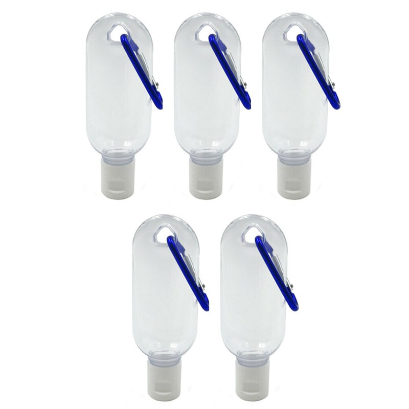 Botellas Vacías rellenables con llavero de 30/50/60ml, Mini botellas transparentes portátiles para viajes L5 1/5 Uds.: 50ML 5 pcs
