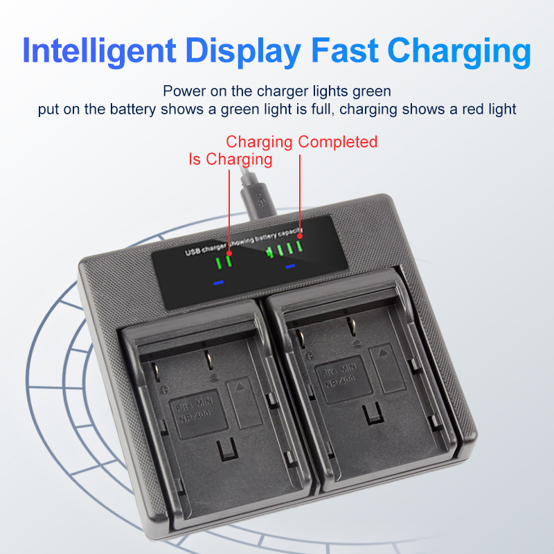 NP-400 NP400 Battery LCD USB Dual Charger for Pentax K10D K20D, Konica Minolta DiMAGE A1, A2, Dynax 5D, 7D, Maxxum 5D, 7,D-LI50