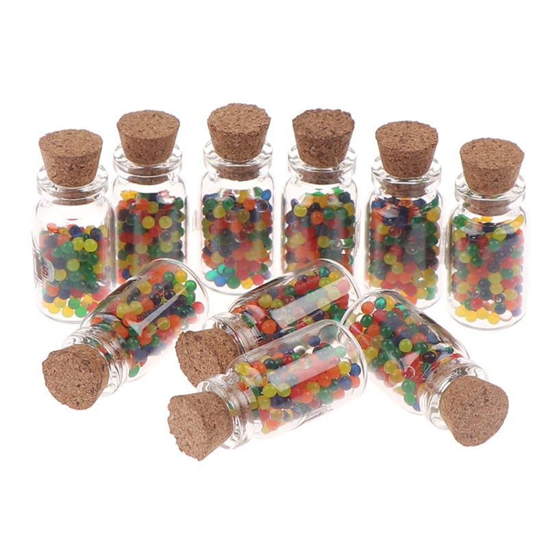 10Pcs 1/12 Dollhouse Miniature Accessories Mini Resin Candy Jar Simulation Candy Bottle Model Furniture Toy for Doll House Decor