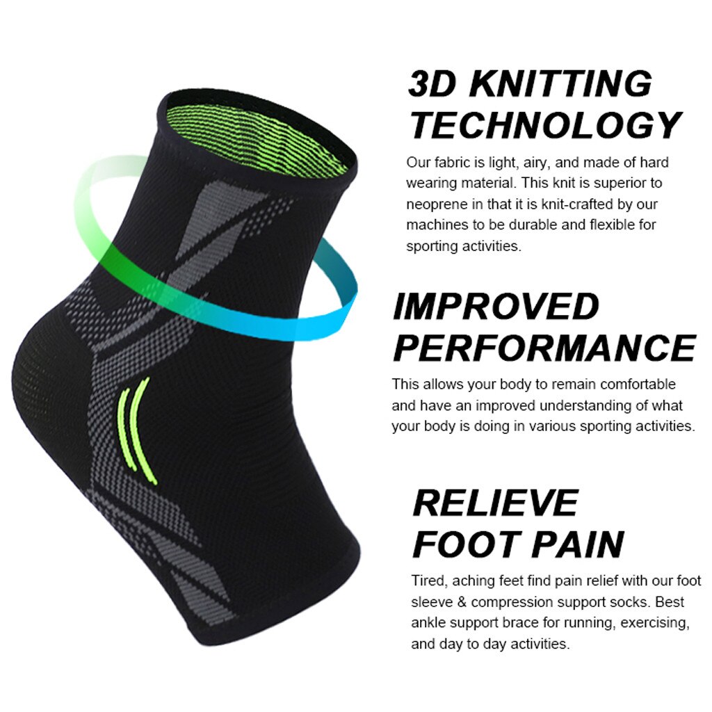 1Pc 3D Sport Ankle Brace Protector Compressie Enkel Ondersteuning Pad Elastische Nylon Strap Brace Voor Voetbal Basketbal Fitness S/M/L