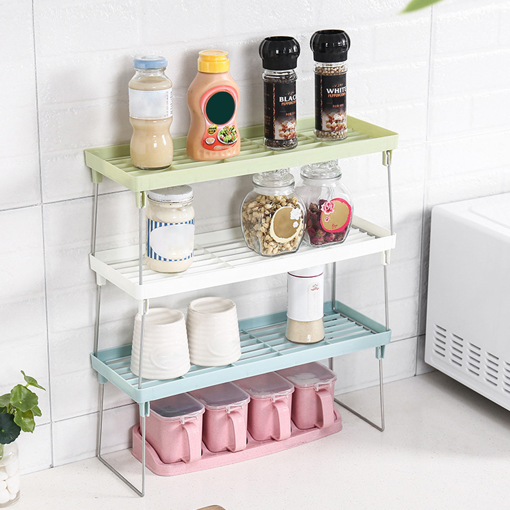 Thuis Opbergrek Staand Rek Keuken Aanrecht Opslag Organizer Plankhouder Rack Praktisch Huis Keuken Opbergrek