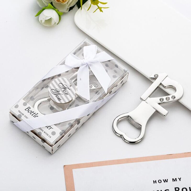 10pcs/lot Wedding Anniversary Party Favors Adult Ceremony Guest Giveaways Birthday Bottle Opener For Party: 12 silver