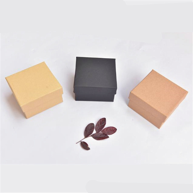 1pc Small Kraft paper box,brown cardboard handmade soap box,white craft paper Christmas box,black packaging jewelry box