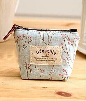 eTya Portable Flowers Travel Cosmetic Bag Pencil Makeup Case Pouch Women Toiletry Wash Organizer Bag Female Samll Coin Bags: blue / 21X12cm