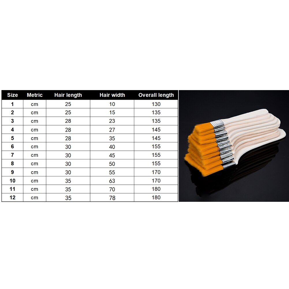 12pcs Acryl Draagbare Nylon Kwast Zacht Houten Handgrepen Art Supplies Olieverf Aquarel