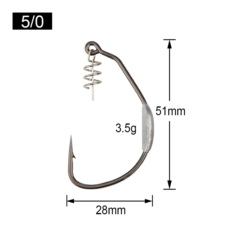 Spinpoler Raptor crochets robuste lesté Swimbait sans coin 5/0 7/0 10/0 large écart pour appât souple pêche en eau douce et salée: WHITE