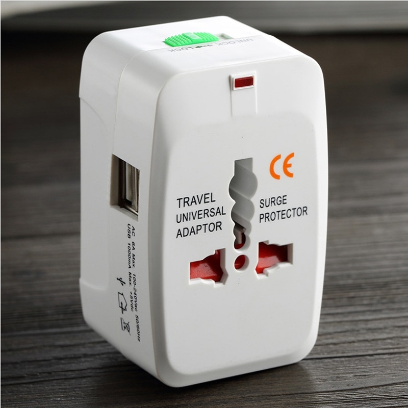 Universal International Plug Adapter World Travel AC Power Charger Adaptor With AU US UK EU Converter Plug With 2 USB Port