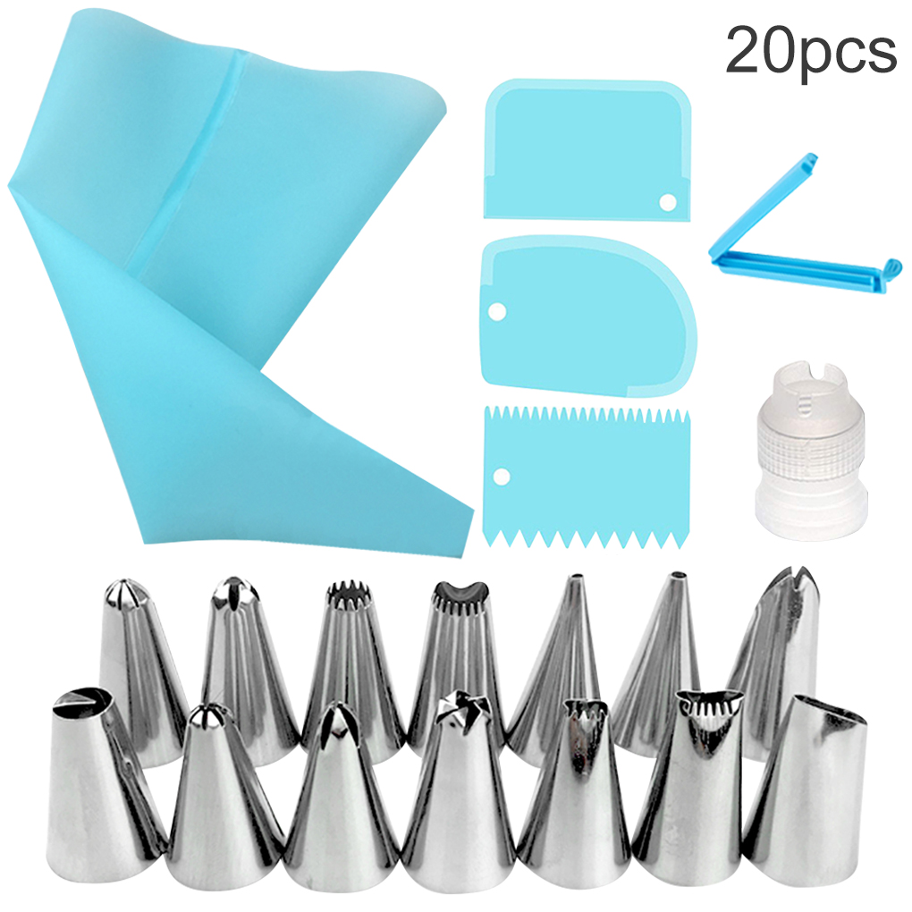 20Pcs Herbruikbare Cake Bakken Set Draagbare Bakken Gebak Accessoires Keuken Koken Schraper Gereedschap