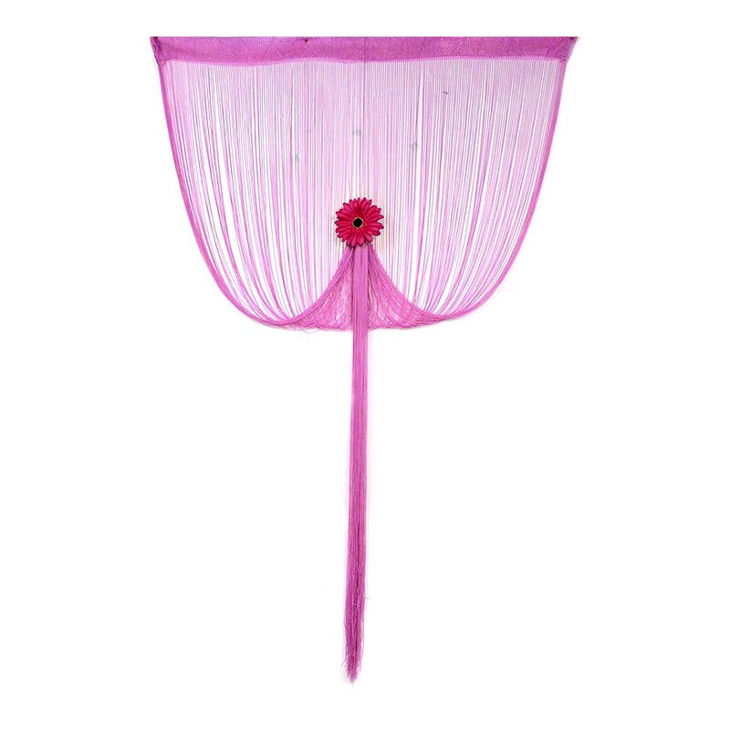 200cm*100cm Panel Fringe String Curtain Room Divider Wedding Drapery: Rose red