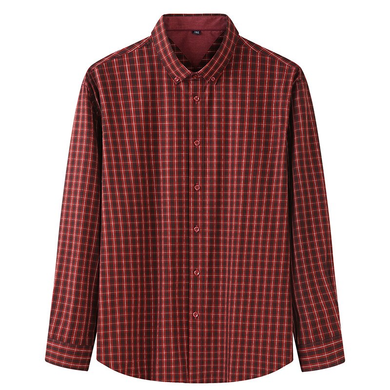 Plus size 7xl 8xl 10xl merk heren overhemd met lange mouwen rooster business casual herfst los overhemd heren blauw rood: Rood / 190- xxxl
