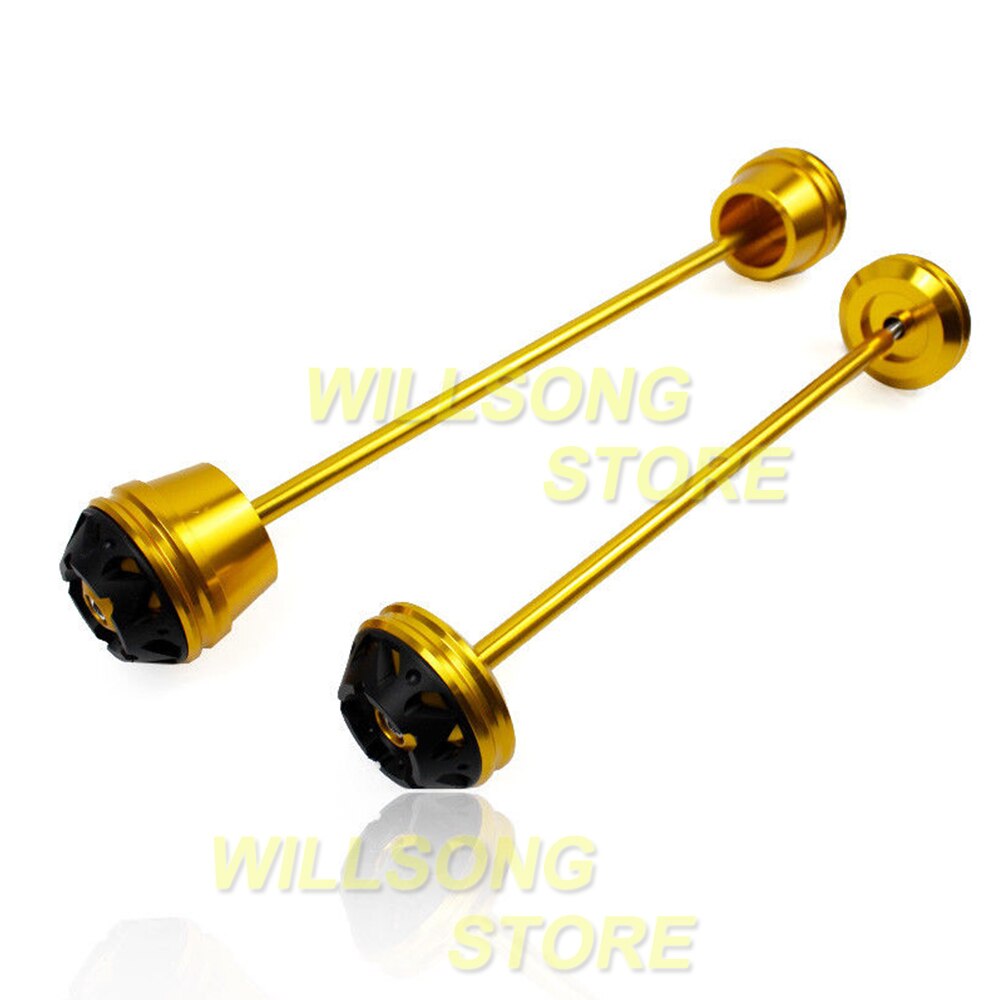 Voor/Achter Wiel Protector As Vork Crash Slider Voor Yamaha Mt/Fz 07 XSR700 Tracer700 MT07 Moto Kooi -17 Falling Bescherming: Gold